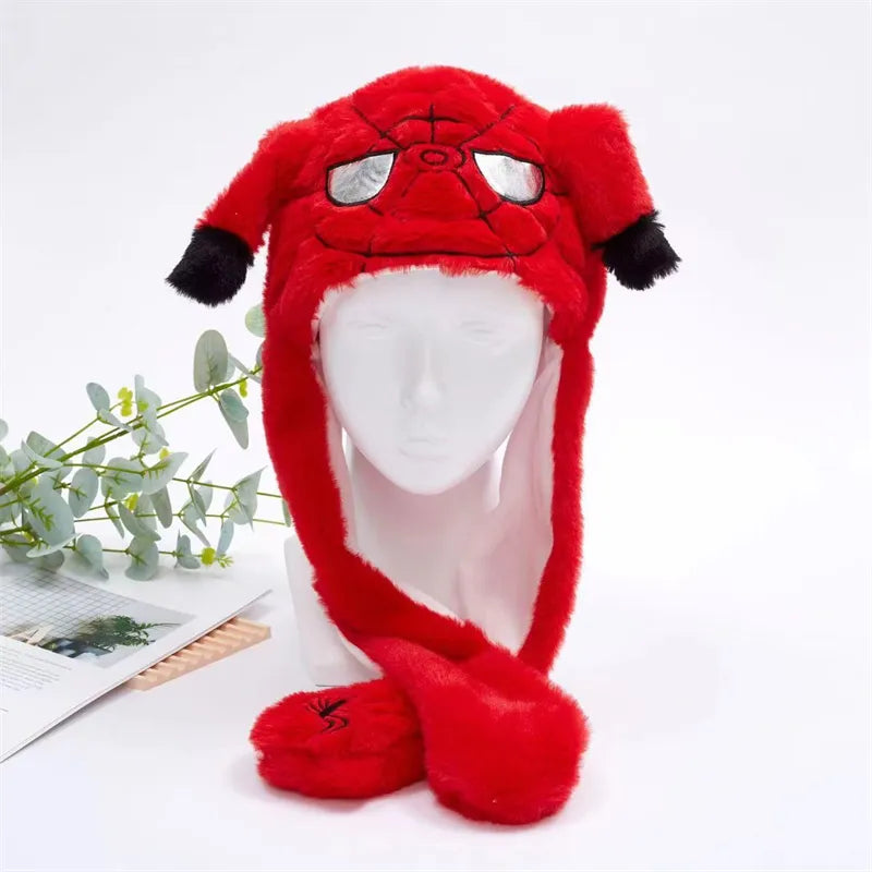 Plush Animal Hat with Squeezable Ears That Move — Soft Costume Cap for Kids & Adults | Cosplay Party Accessory Winter Beanie | Fun Gift