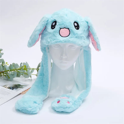 Plush Animal Hat with Squeezable Ears That Move — Soft Costume Cap for Kids & Adults | Cosplay Party Accessory Winter Beanie | Fun Gift