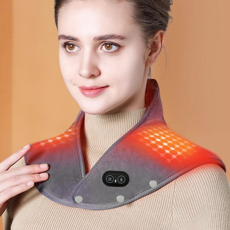 Electric Heating Pad | Neck and Shoulder Wrap with Soothing Vibration | Adjustable Comfort for Deep Relaxation