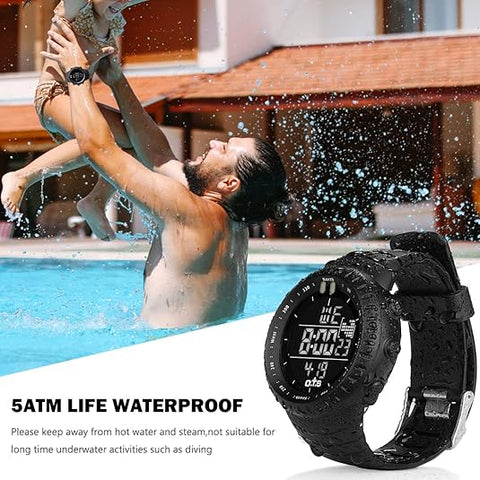 Montre numérique robuste, montre résistante aux chocs avec rétroéclairage LED, montre de sport étanche avec alarme et chronomètre