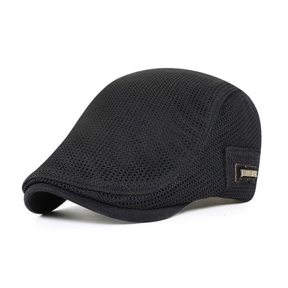Men's Lightweight Mesh Flat Cap Summer Ivy Hat Adjustable Newsboy Cap for Golf Driving Casual Wear Ventilated