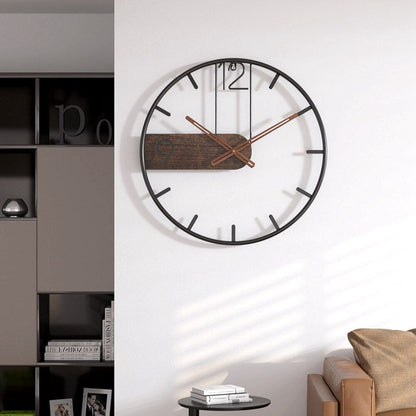 Modern Wall Clock | Elegant Steel & Walnut Design with Silent Quartz Movement | Stylish Wall Clock Decor for Contemporary Spaces