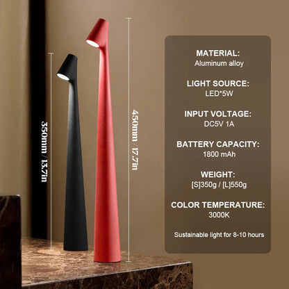 Style minimaliste nordique | Lampe de table sans fil avec commande tactile et luminosité réglable | Lampe d'ambiance portable pour espaces de vie chaleureux