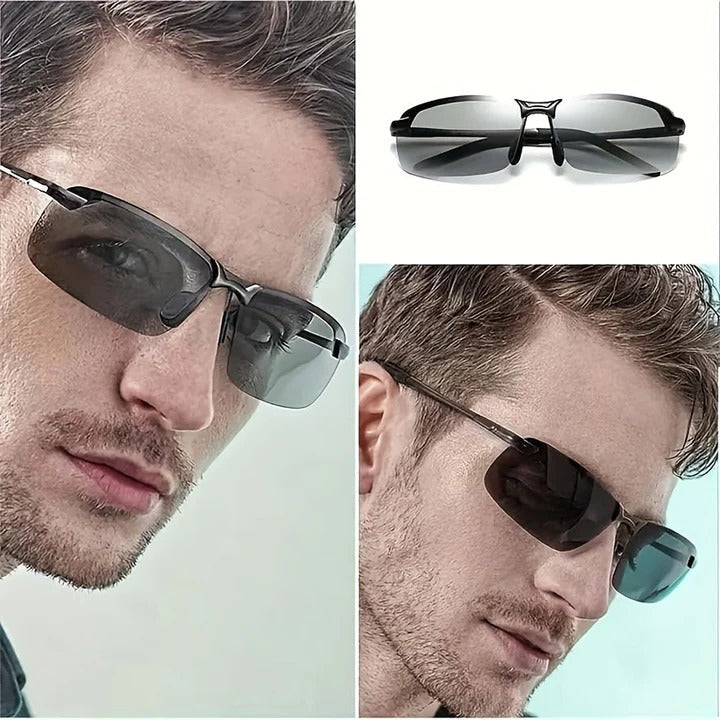 Lunettes de soleil photochromiques polarisées à ajustement automatique de la luminosité | Protection oculaire élégante pour les activités en plein air
