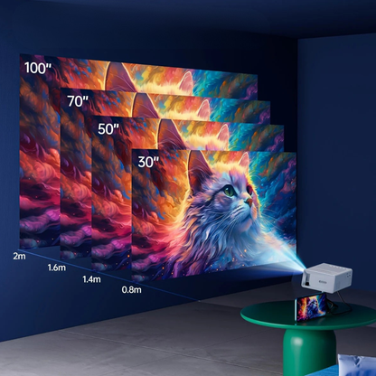 Portable Mini HD LED Projector with 3000 Lumen Brightness | Compact Design for Home and Outdoor Use