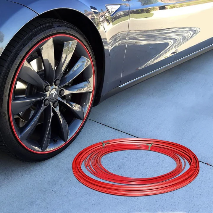 Adhesive Wheel Rim Guard Strip – Rubber Edge Protector Tape for Car Rims, Curb Rash Prevention, 26 ft Roll, DIY Install, Universal Fit for