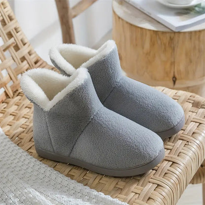 Women's Fleece-Lined Indoor Ankle Boot Slippers with Non-Slip Sole for Cold Weather