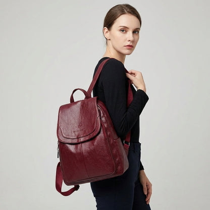 Chic Faux Leather Backpack | Stylish Flap Top Design with Adjustable Straps | Spacious Storage for Everyday Convenience