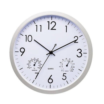 Dual-Display Garden Clock & Thermometer for Patio, Poolside & Yard – All-Weather Metal Design, Large Numbers