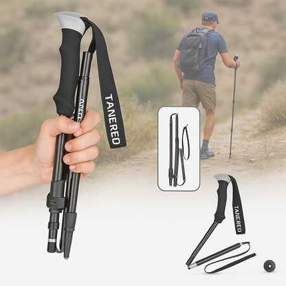 Telescoping Trail Poles for Hiking 43-53 in Collapsible Lightweight Alloy Support Sticks with Quick-Lock Mechanism for Mountain Trekking For