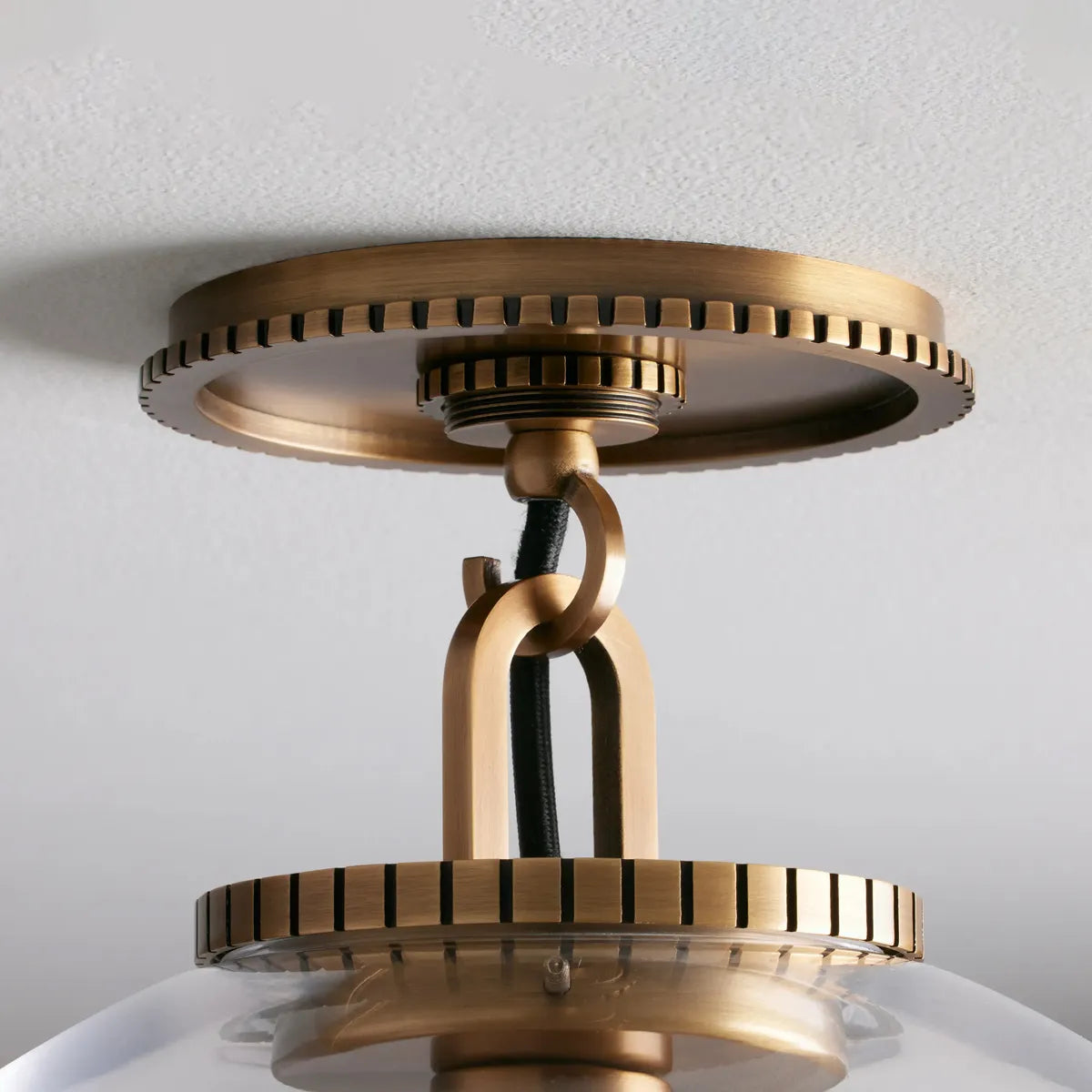 Globe Ceiling Light Fixture Steel Frame E26 Socket Flush Mount for Living Room Bedroom Hallway Entryway Modern Farmhouse Industrial Lighting