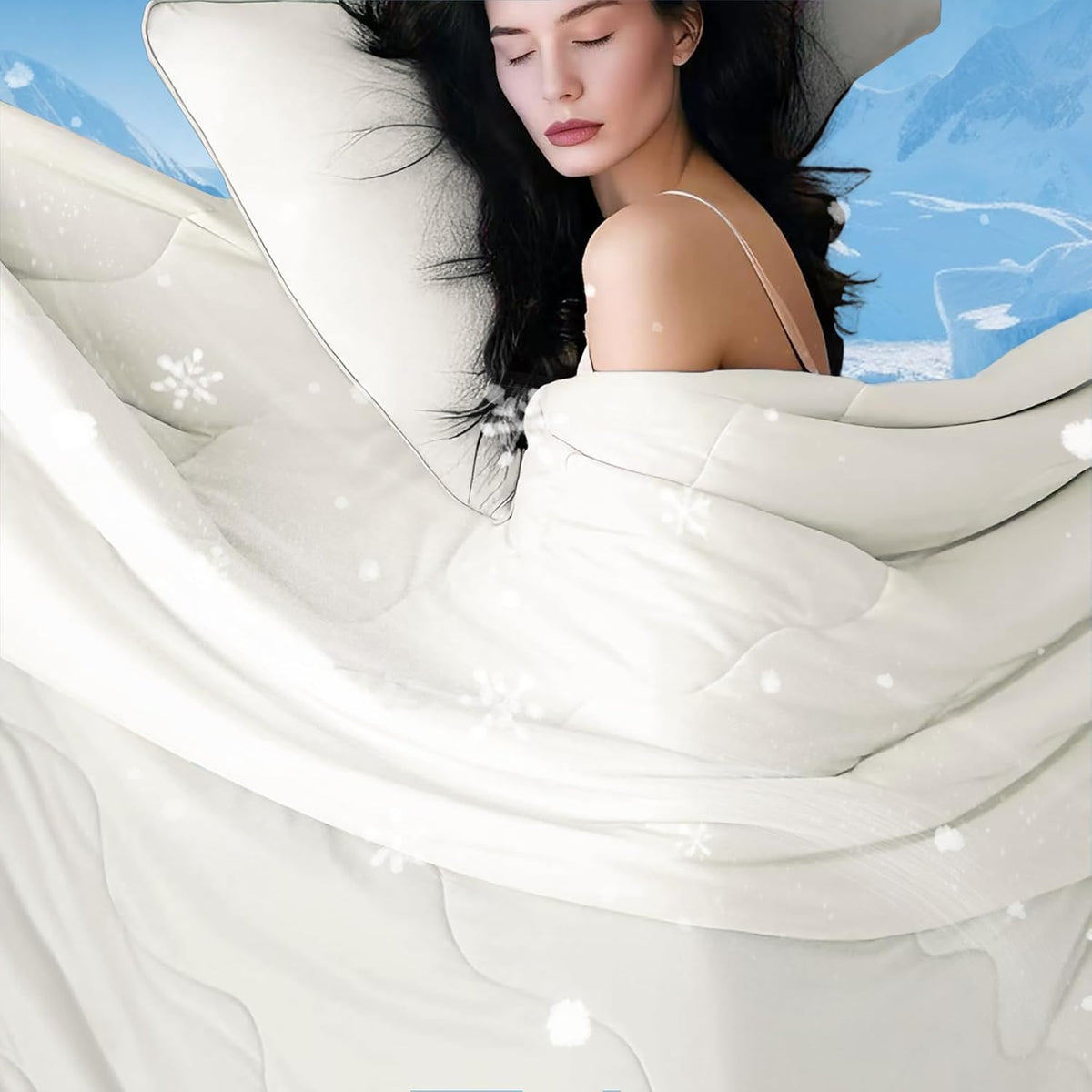 Ensemble de couette rafraîchissante | Couverture rafraîchissante légère avec taies d'oreiller rafraîchissantes | Tissu anti-humidité pour ceux qui ont chaud la nuit