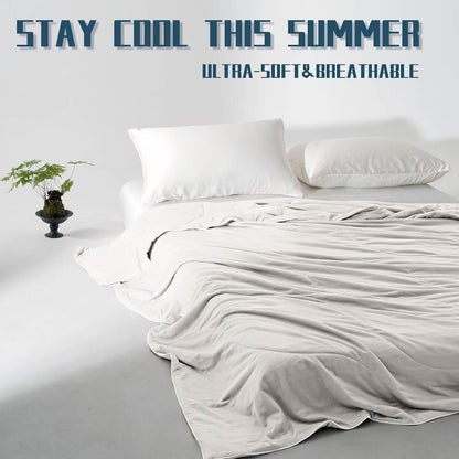 Ensemble de couette rafraîchissante | Couverture rafraîchissante légère avec taies d'oreiller rafraîchissantes | Tissu anti-humidité pour ceux qui ont chaud la nuit