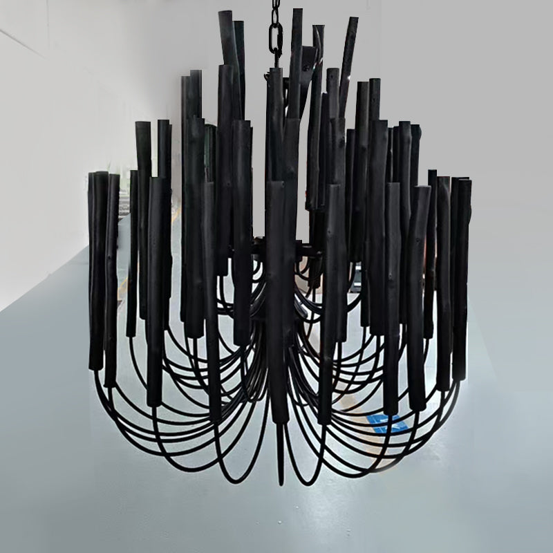 Layered Stick Pendant Light Fixture Metal Construction Adjustable Height Dining Room Entryway Foyer Modern Overhead Illumination Statement P