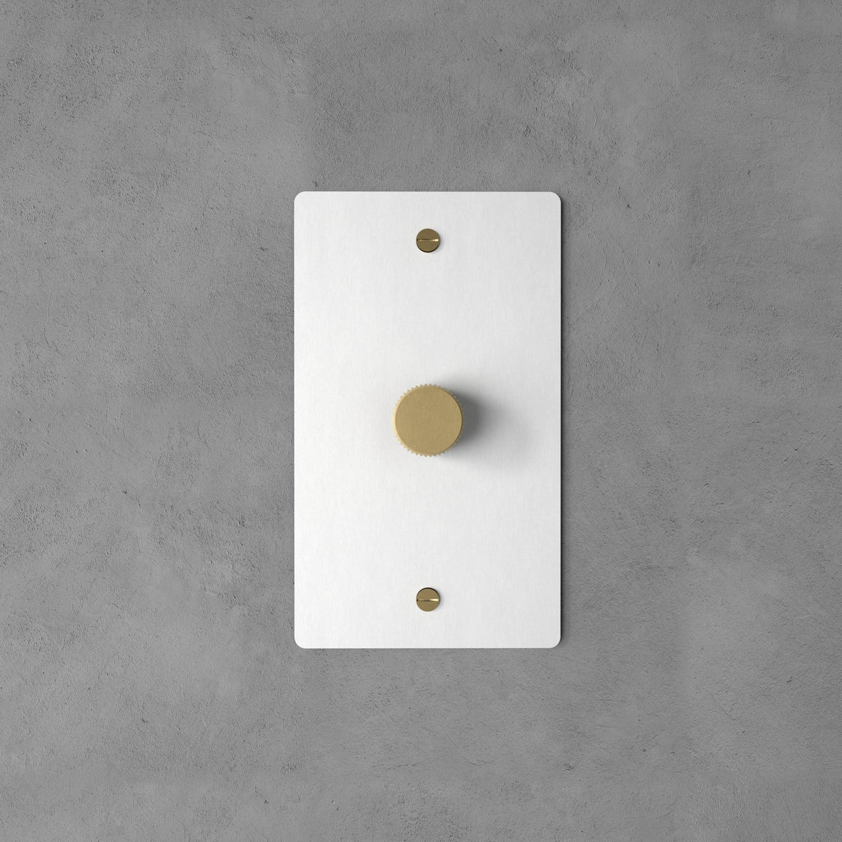 Rotary Light Dimmer Switch with Brass Knob for Stepless Brightness Adjustment in Living Room Bedroom Hallway Contemporary Wall-Mounted Panel