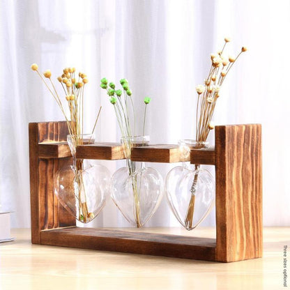 Eternal Heart - Glass & Wood Propagation Vase