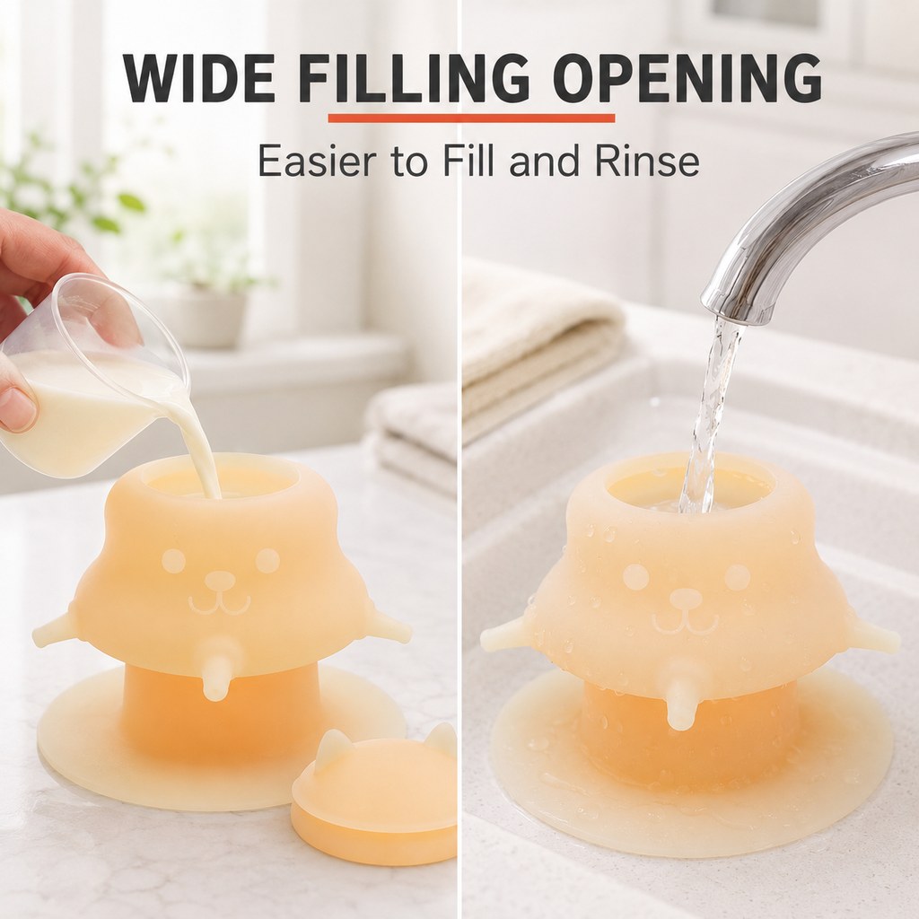 Ortekor 4-Nipple Silicone Nursing Feeder for Kittens & Puppies - Easier Litter Feeding with a Suction Base