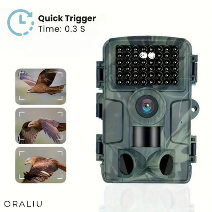 60MP Trail Camera with 4K Video Recording, Night Vision & Smartphone App – Waterproof Wildlife Monitoring System for Hunting, Property