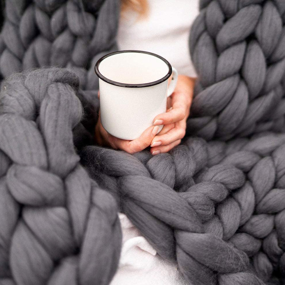 Jumbo Arm-Knit Chenille Yarn 35 oz Skein for Chunky Throw Blankets, Cushions & DIY Home Decor Projects