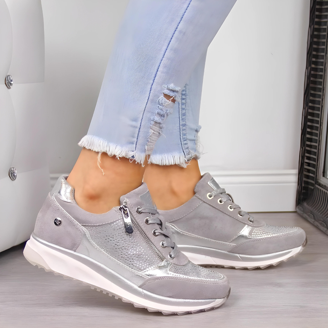 Cushioned Athletic Shoes for Women with Arch Support and Traction Grip Soles – Comfortable Walking Sneakers for Gym Training Running