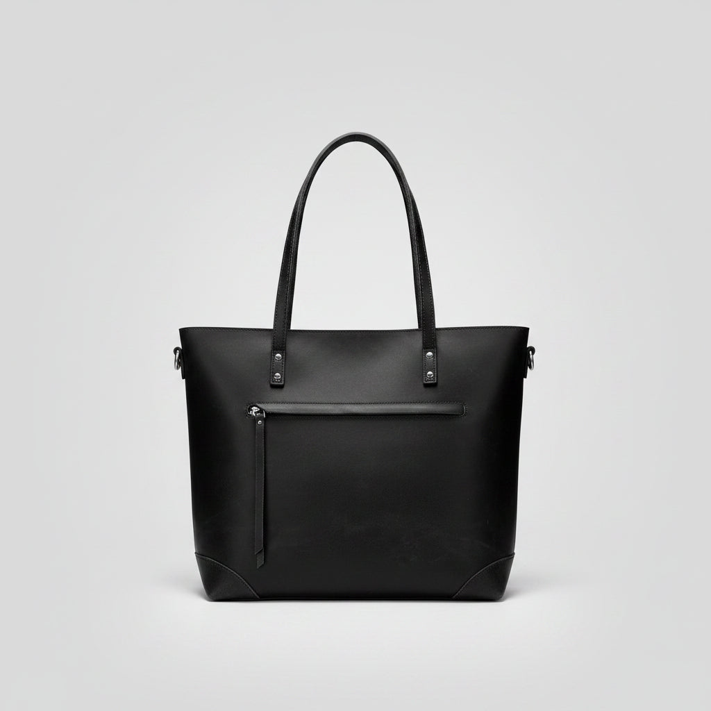 Sac fourre-tout vintage en cuir | Grand sac à main zippé avec bandoulière réglable | Accessoire élégant du quotidien pour tous vos essentiels