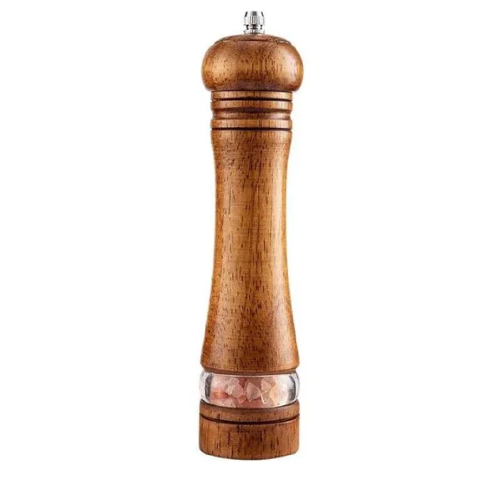 Ensemble de moulins à sel et à poivre manuels, mouture réglable, fenêtre transparente, finition en bois naturel, moulin à épices à manivelle pour cuisine et table à manger