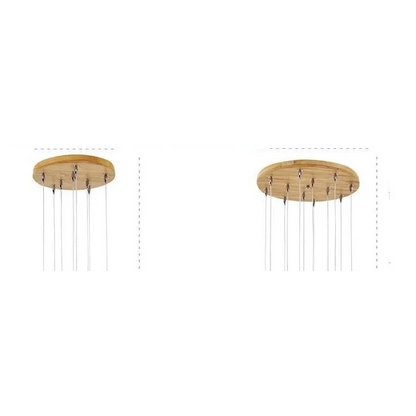 Wooden Globe Drop Ceiling Fixture 4-Inch Walnut Finish for Kitchen Island Dining Room Entryway Adjustable Cord Multi-Cluster Compatible Warm