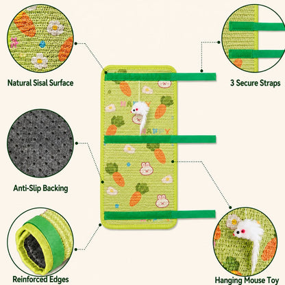 Ortekor Wrap-Around Sisal Cat Scratcher for Table Legs – Furniture Protector for Indoor Cats