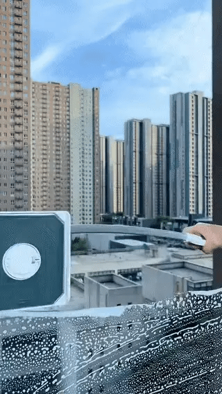 Magnetic Window Cleaner | Dual-Sided Tool with Extendable Handle | Effortless Indoor Cleaning for Streak-Free Windows