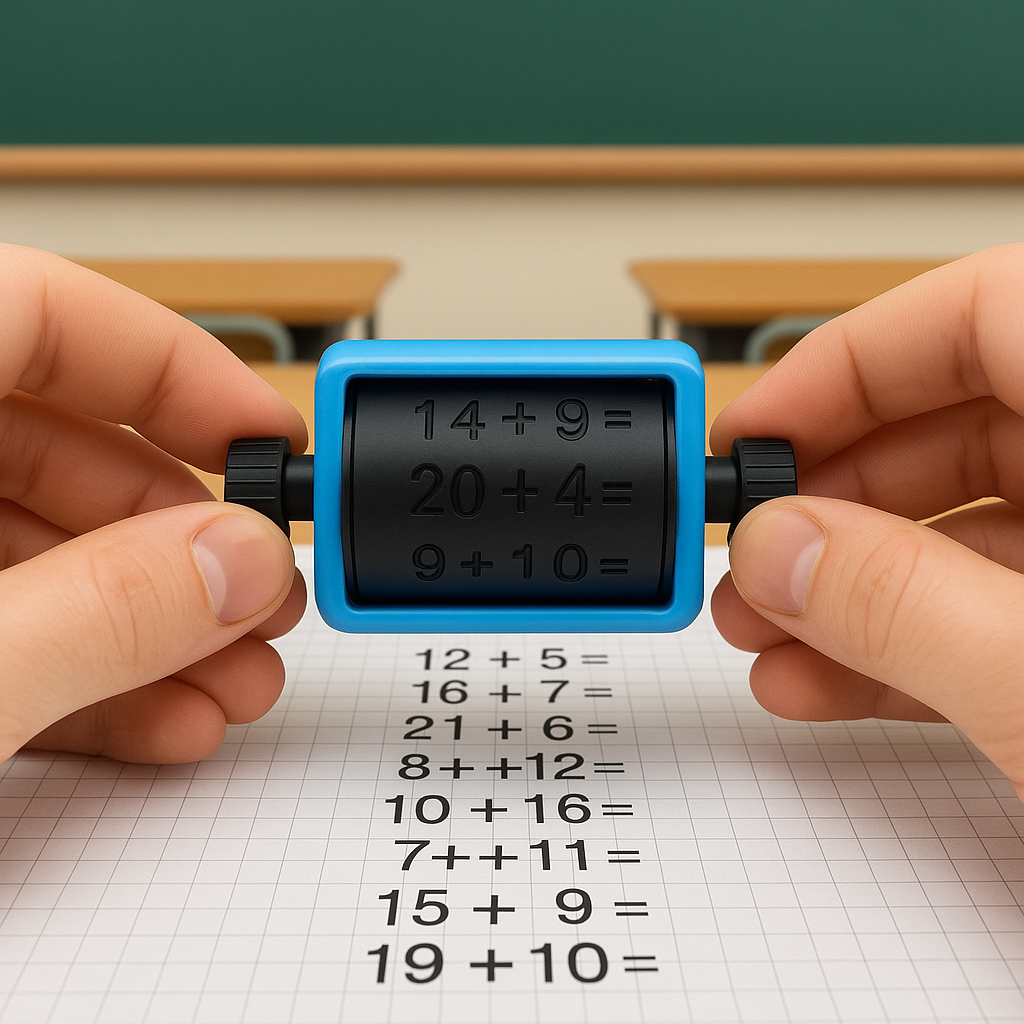Handheld Arithmetic Stamp Roller for Kids Elementary School Homework Practice & Learning