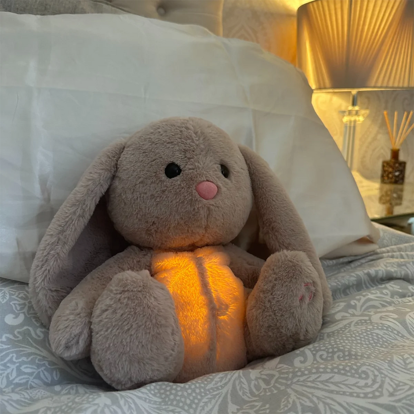 Breathing Plush Companion with Night Light and Calming Sounds for Sleep & Relaxation | Soft Cuddly Toy for Kids & Adults