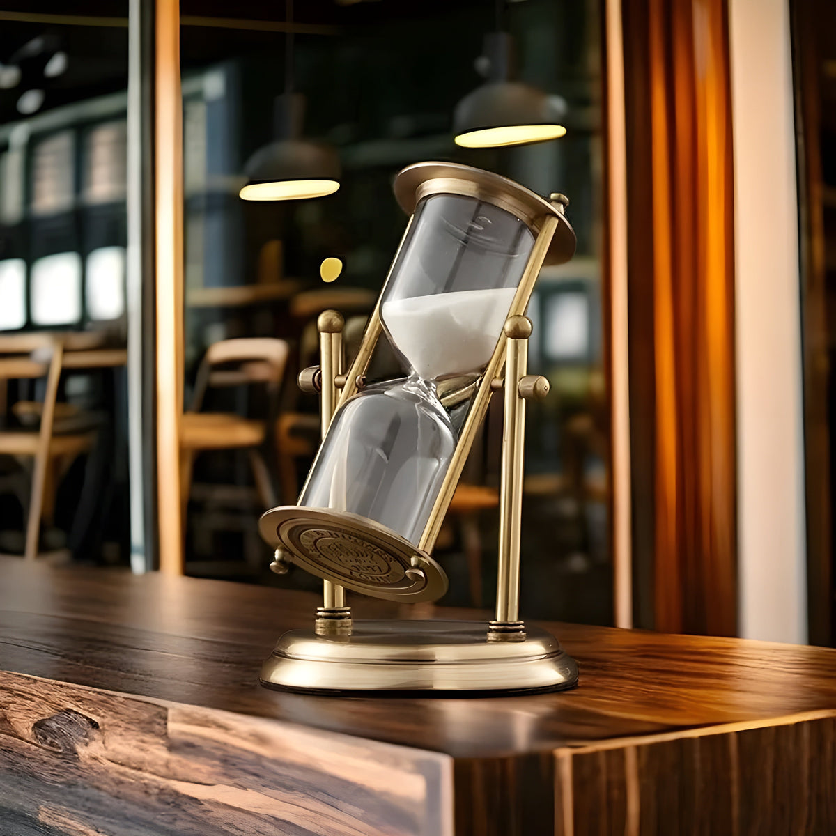 Talon Sand Timer - Brass and Glass, Elegant Design
