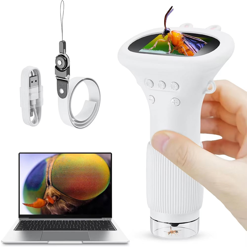 Kids Digital Microscope with 1000X Zoom, HD Camera & PC Connectivity for STEM Learning & Outdoor Discovery