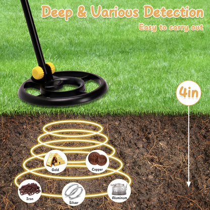 Junior Metal Detector with Waterproof Coil for Kids – Adjustable Treasure Finder with Target ID Mode for Beach, Park & Backyard Adventures